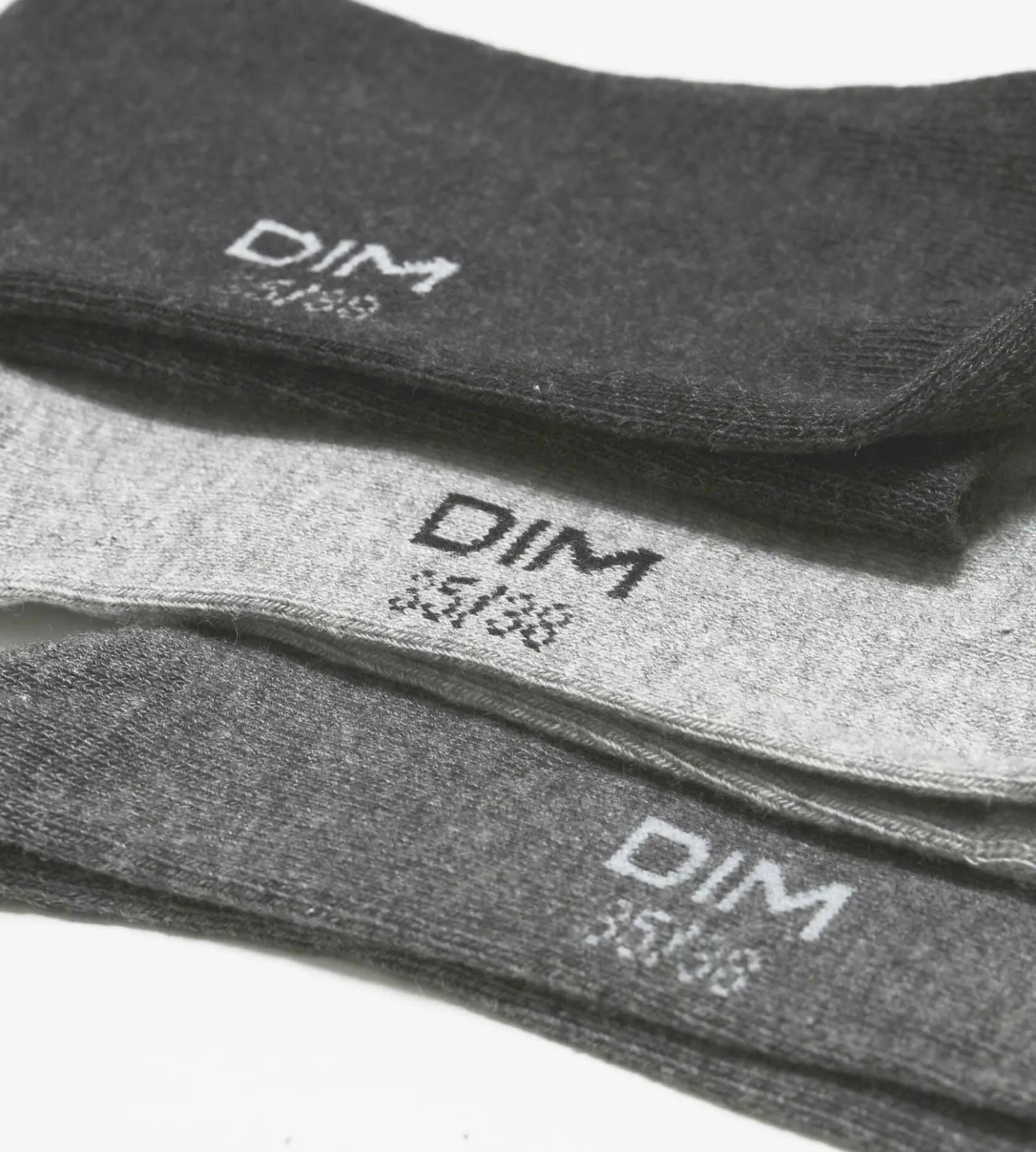 Lot de 3 paires de chaussettes femme Gris Clair en coton Dim