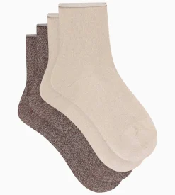 Lot de 2 paires de chaussettes femme lurex Marron Dim Mode