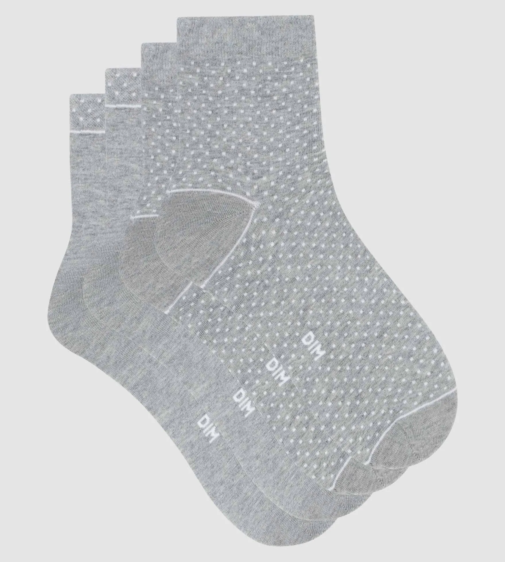 Lot de 2 paires de chaussettes femme en coton bio à pois Gris Dim Good