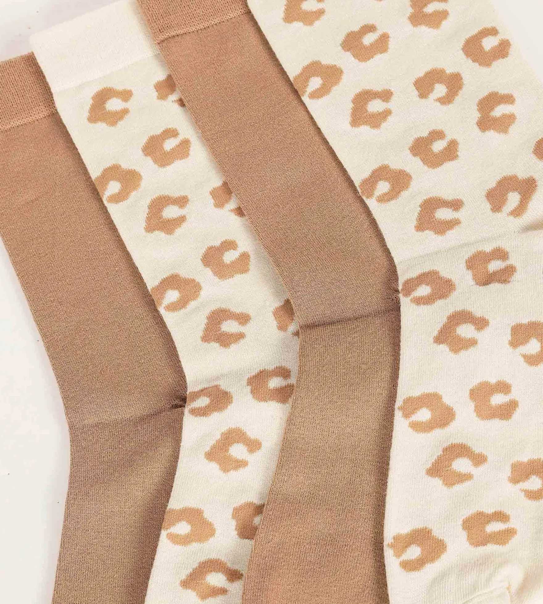 Lot de 2 paires de chaussettes femme à fleurs Crème Dim Bambou