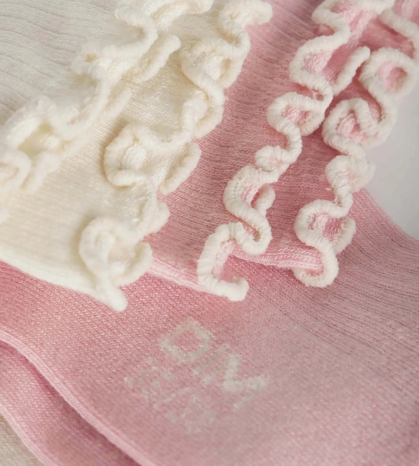Lot de 2 paires de chaussettes femme à volants Rose Ivoire Dim Modal