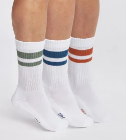 Lot de 3 paires de chaussettes homme en coton Blanc Vert EcoDim Sport