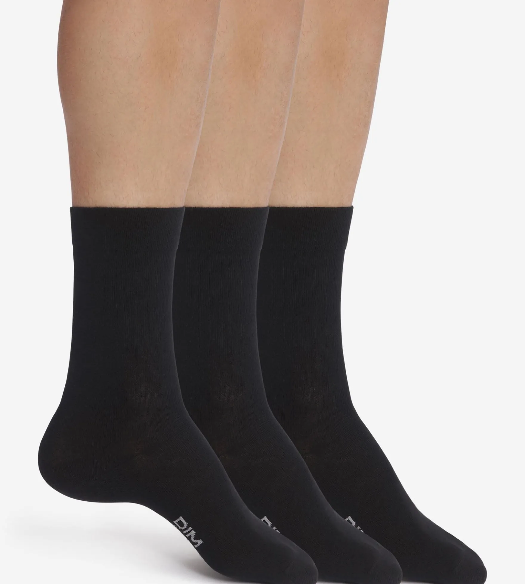 Lot de 3 paires de chaussettes homme Noir Dim Coton Confort