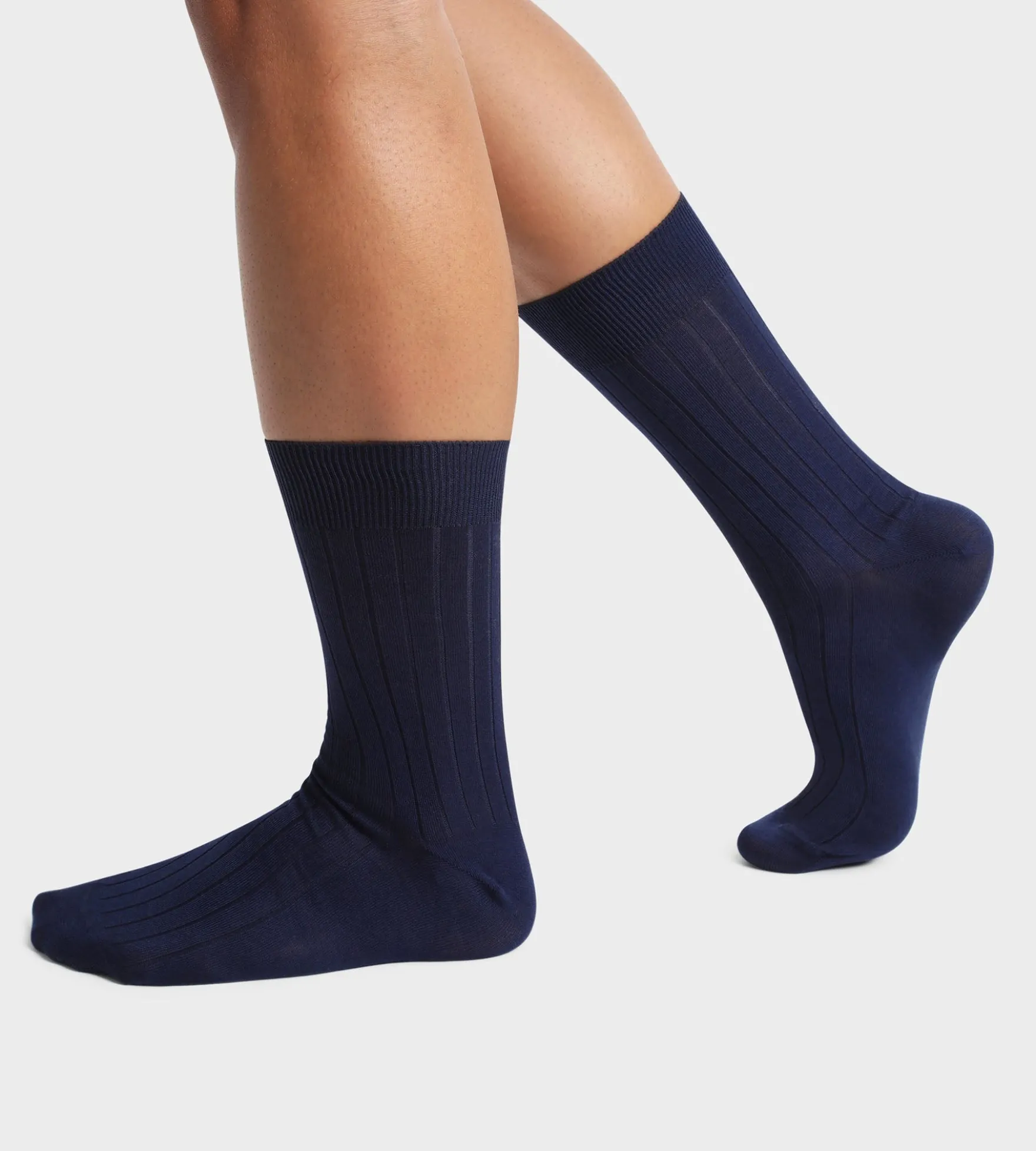 Lot de 2 paires de chaussettes homme Bleu Marine en fil d’Écosse Dim