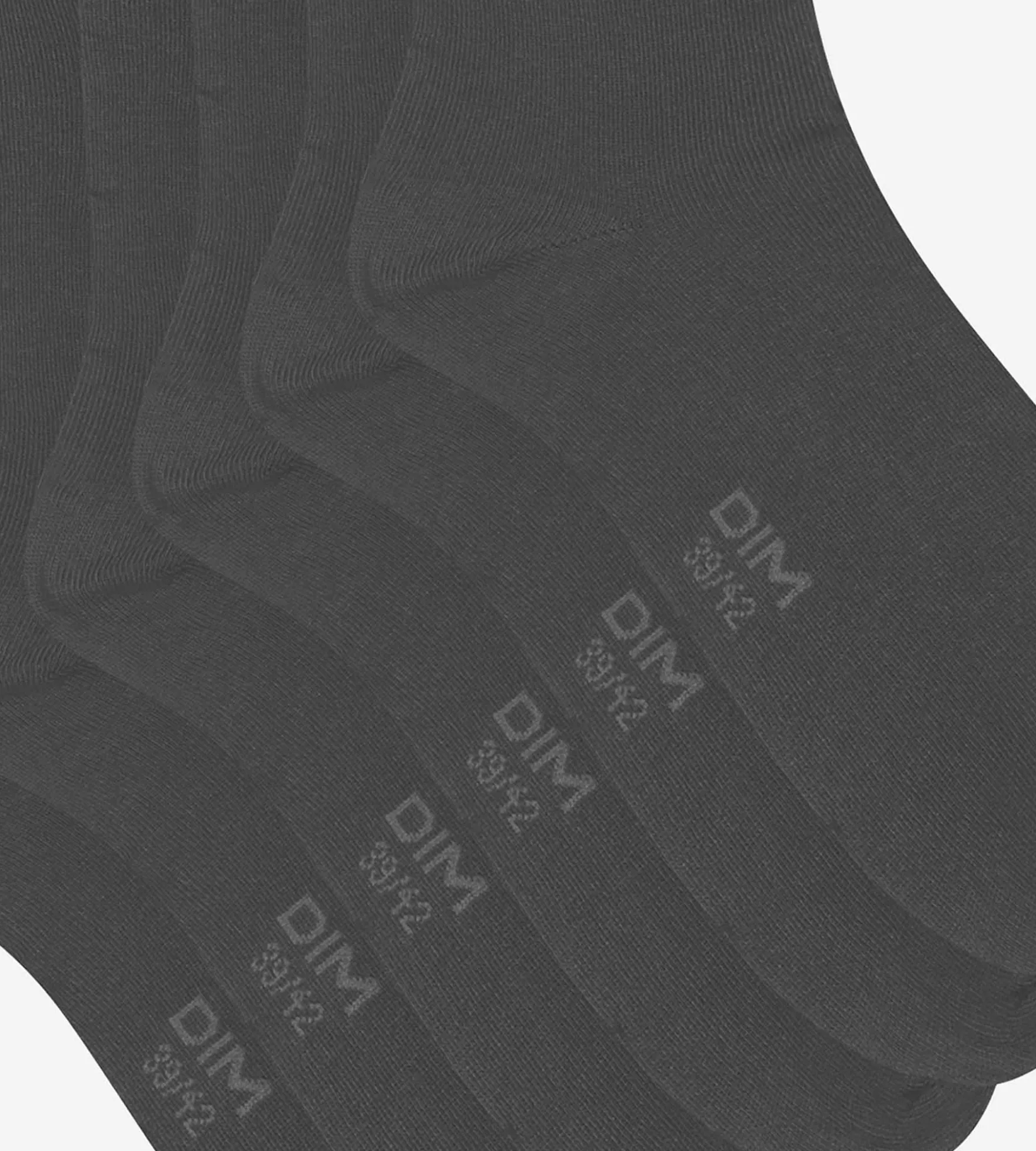 Lot de 3 paires de chaussettes homme Anthracite Dim Coton Confort