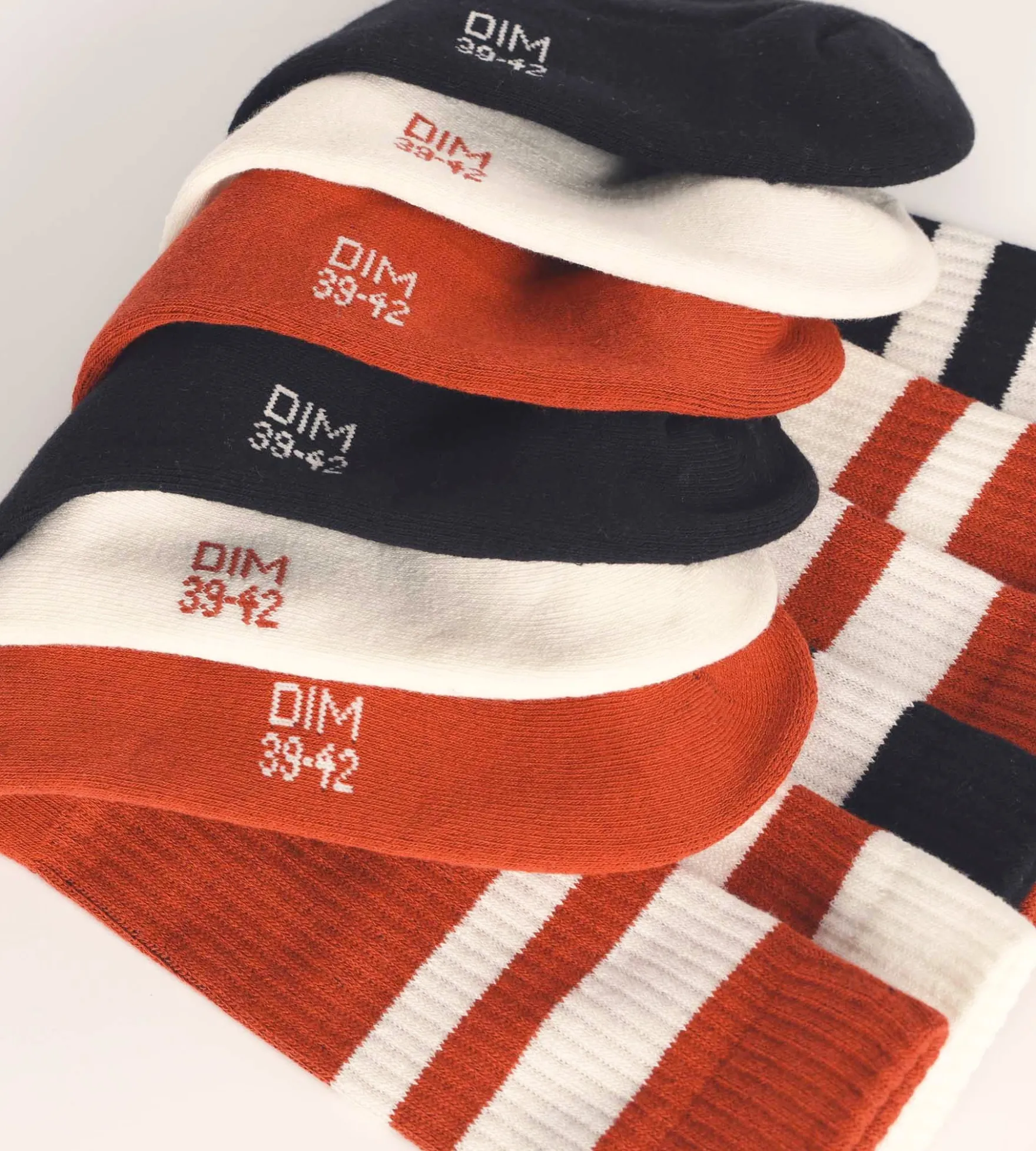 Lot de 3 paires de chaussettes homme en coton Rouge EcoDim Sport