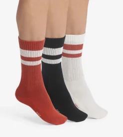 Lot de 3 paires de chaussettes homme en coton Rouge EcoDim Sport