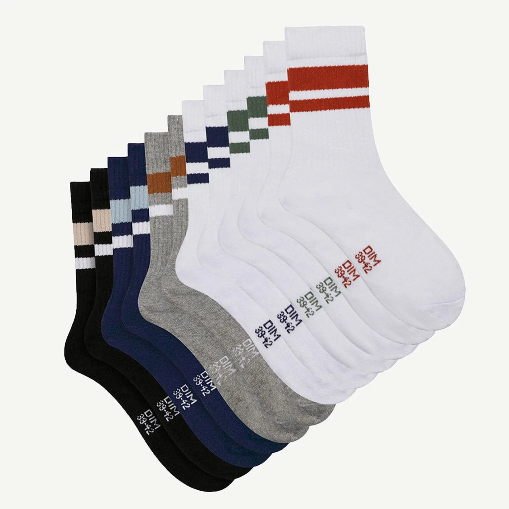 Lot de 6 paires de chaussettes homme en coton Multicolore EcoDim Sport