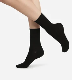 Lot de 2 paires de chaussettes noires Femme Pur Coton