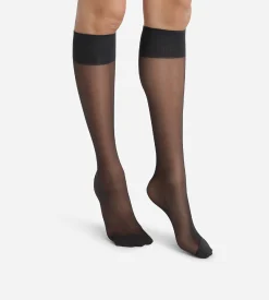 Lot de 2 paires de mi-bas en voile Lycra renforcé Noir Ultra Resist