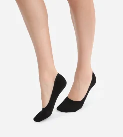 Lot de 2 paires de protège-pieds noirs en coton Femme