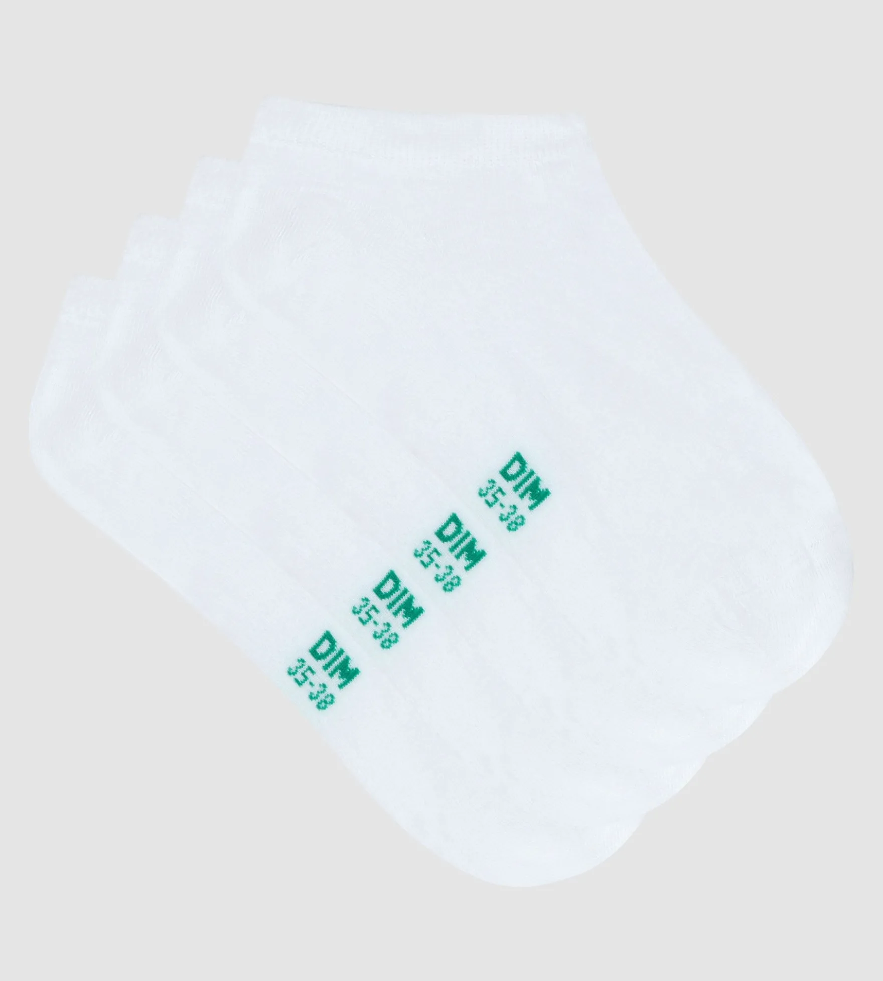 Lot de 2 paires de socquettes femme en coton bio Blanc Dim Good