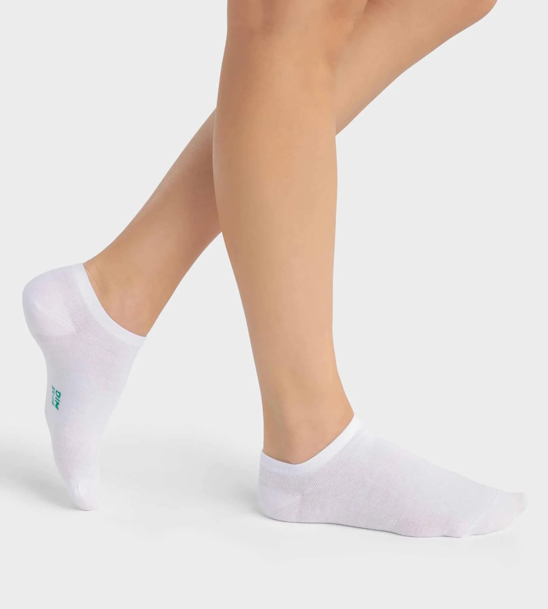 Lot de 2 paires de socquettes femme en coton bio Blanc Dim Good