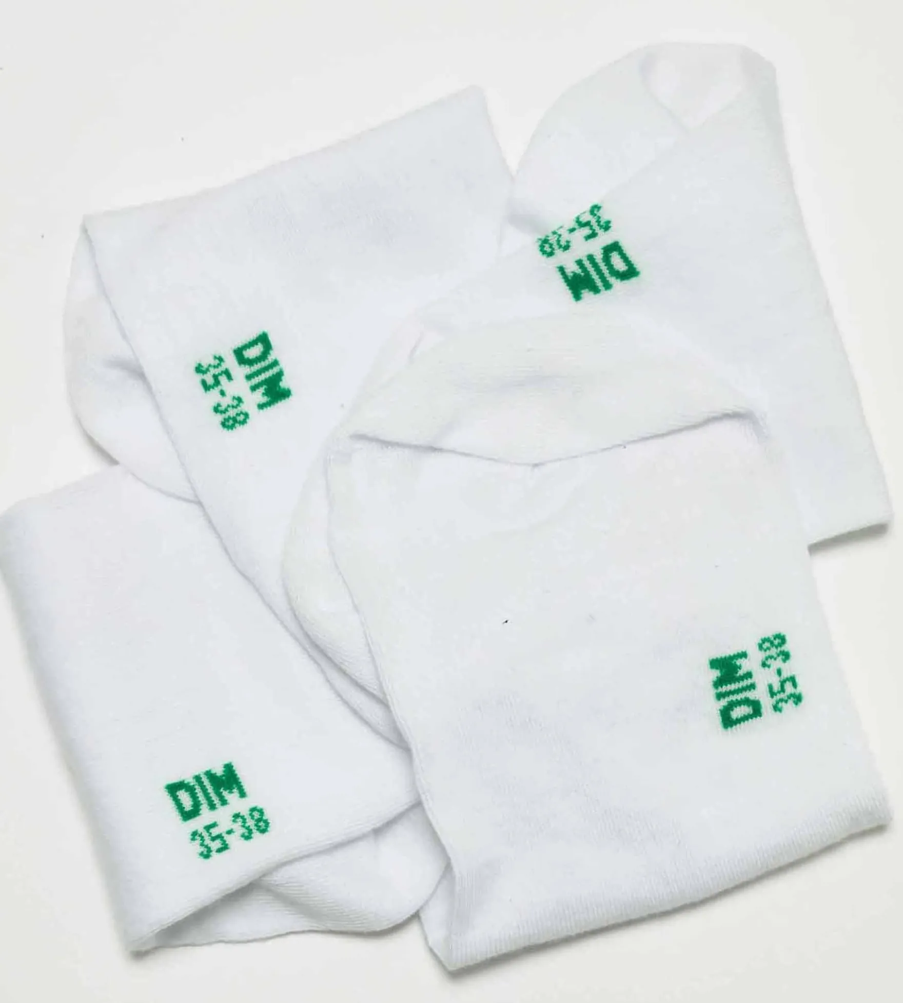 Lot de 2 paires de socquettes femme en coton bio Blanc Dim Good