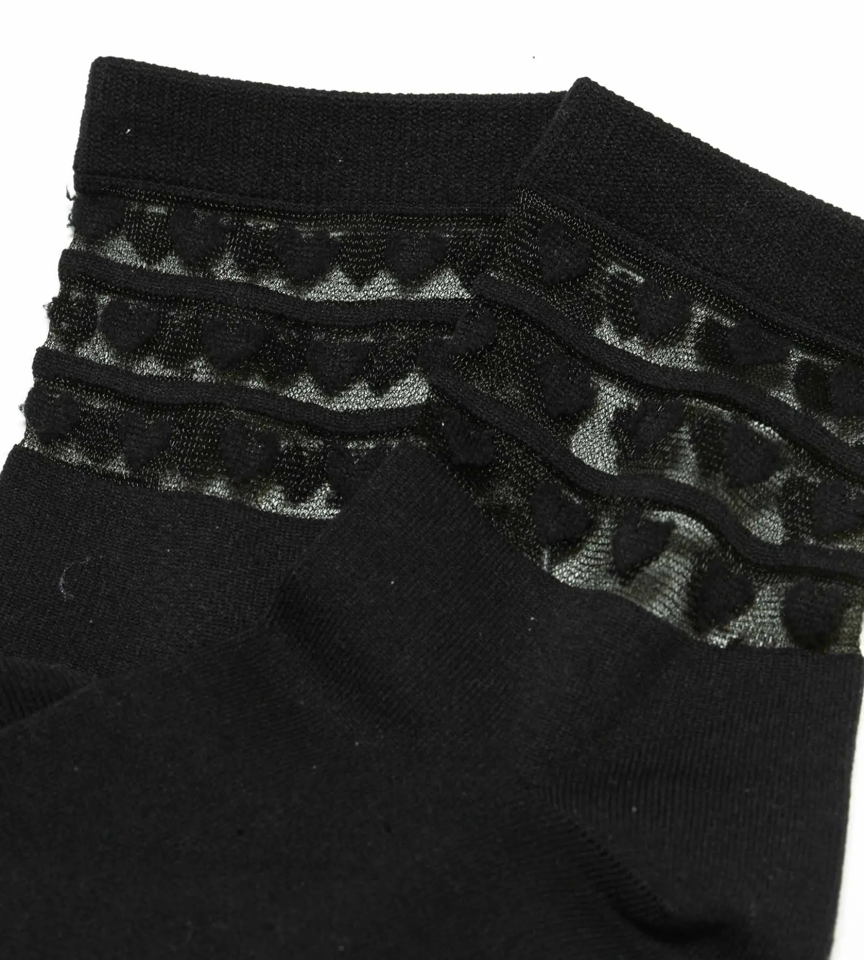 Lot de 2 paires de socquettes femme microfibre Noir à coeurs Dim Skin