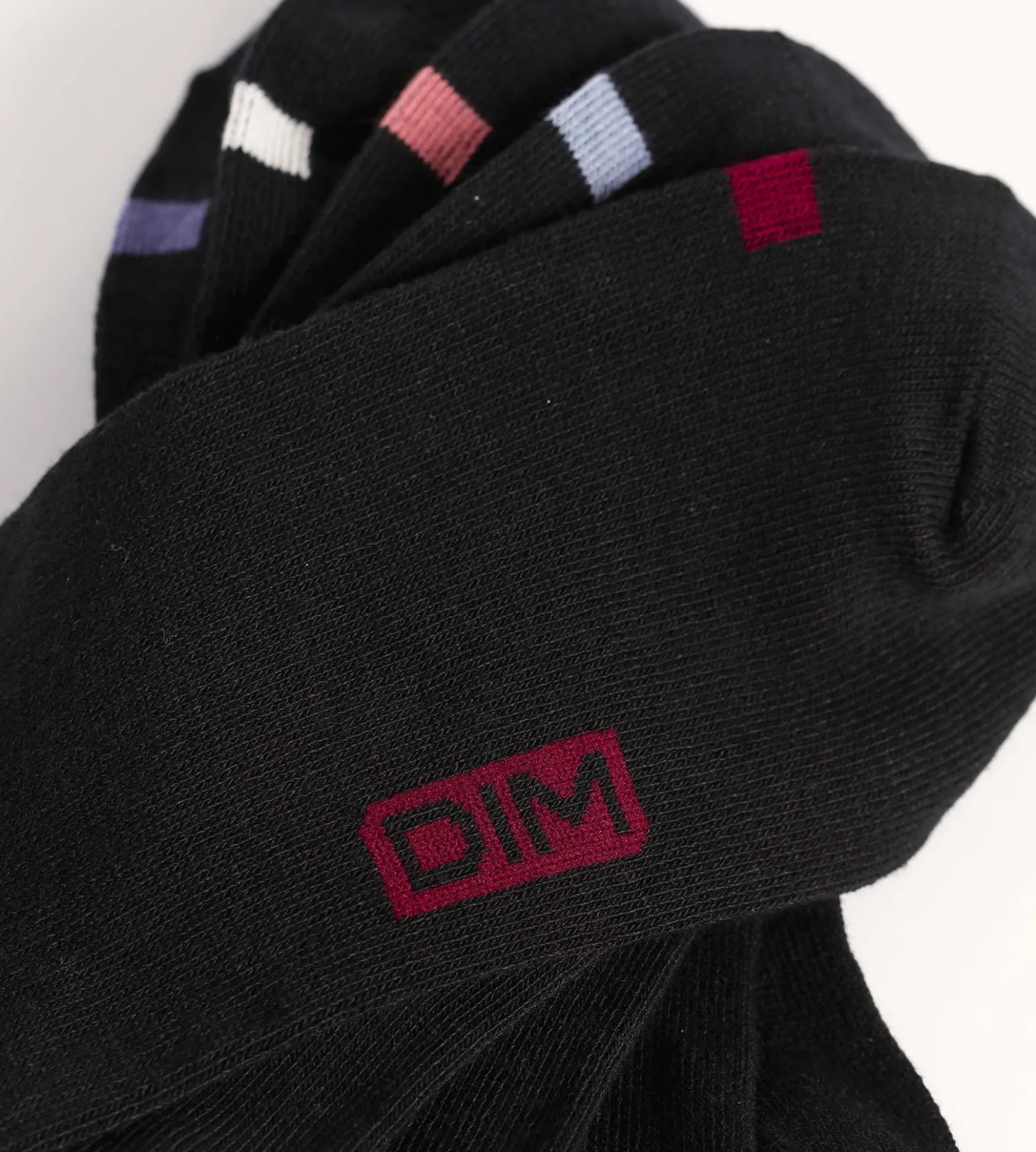 Lot de 5 paires de socquettes femme en coton Noir à pastilles EcoDim