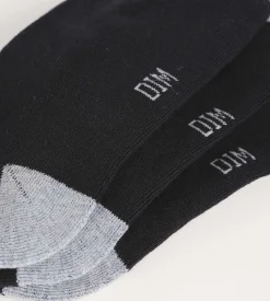 Lot de 3 paires de socquettes femme en coton Noir et Gris EcoDim Sport
