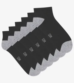 Lot de 3 paires de socquettes femme en coton Noir et Gris EcoDim Sport