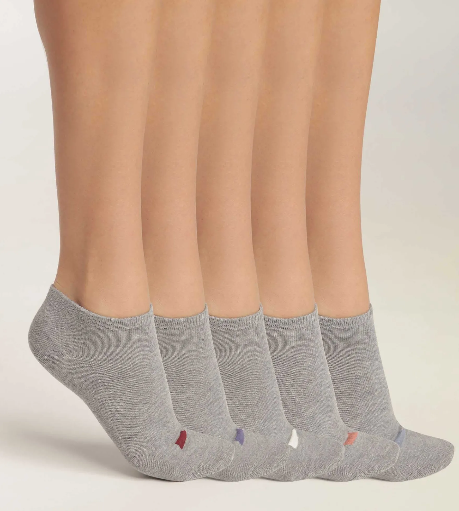 Lot de 5 paires de socquettes femme en coton Gris Clair EcoDim