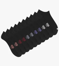 Lot de 5 paires de socquettes homme en coton Noir à vignettes EcoDim