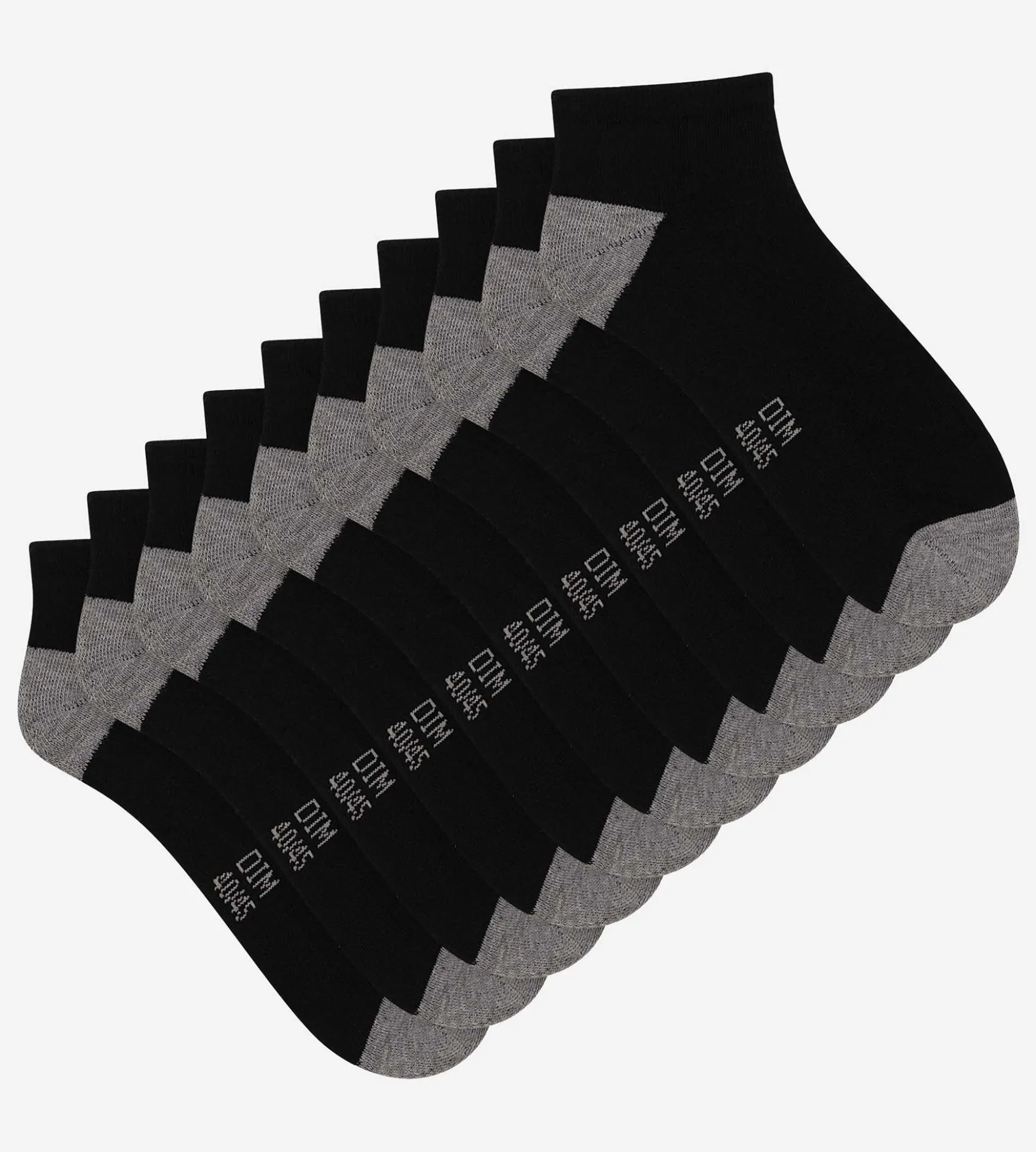 Lot de 5 paires de socquettes homme en coton Noir EcoDim Sport