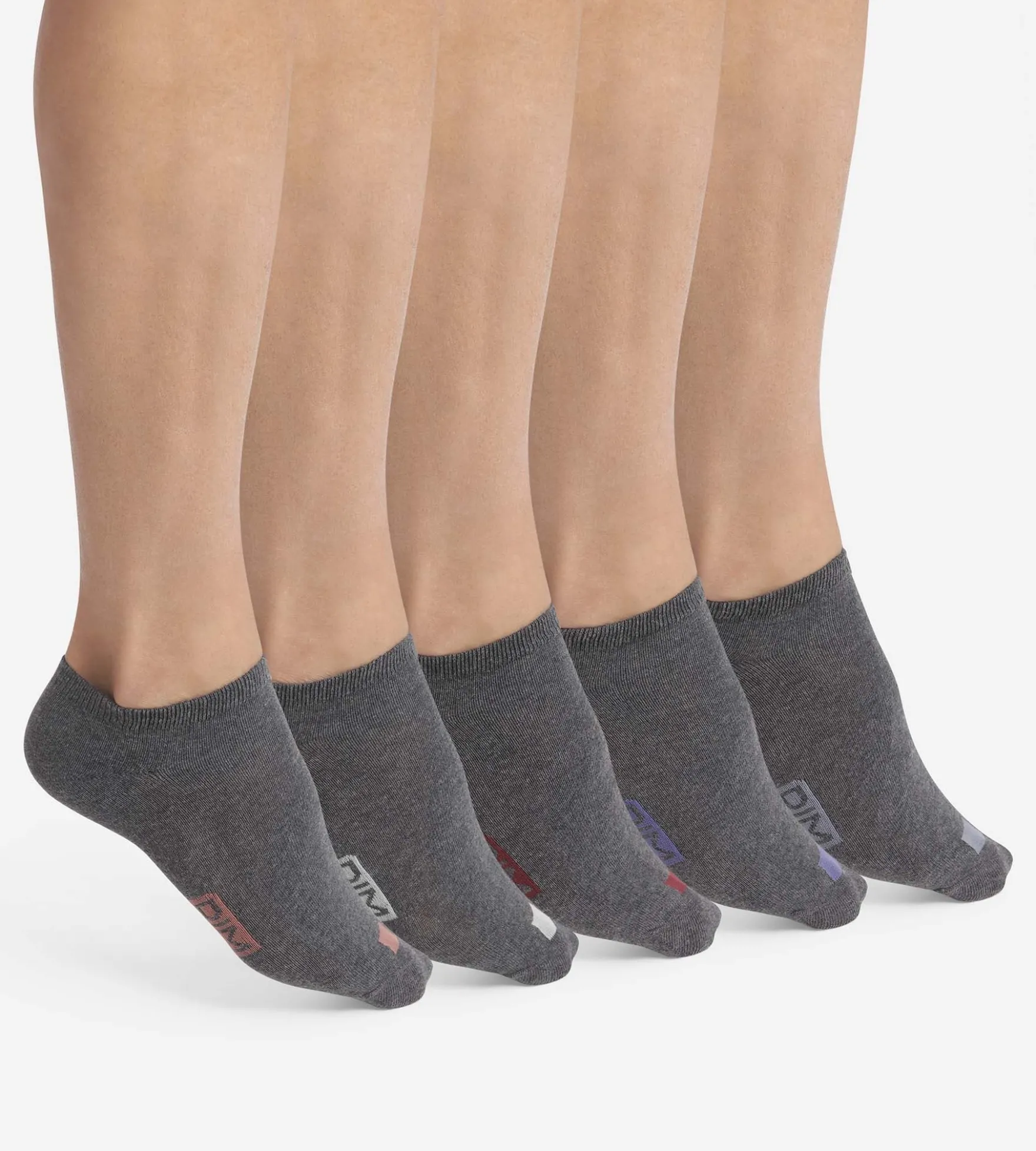 Lot de 5 paires de socquettes homme en coton Gris à vignettes EcoDim