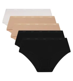 Lot de 5 shorties femme en coton Noir Nude Blanc Les Pockets Ecodim