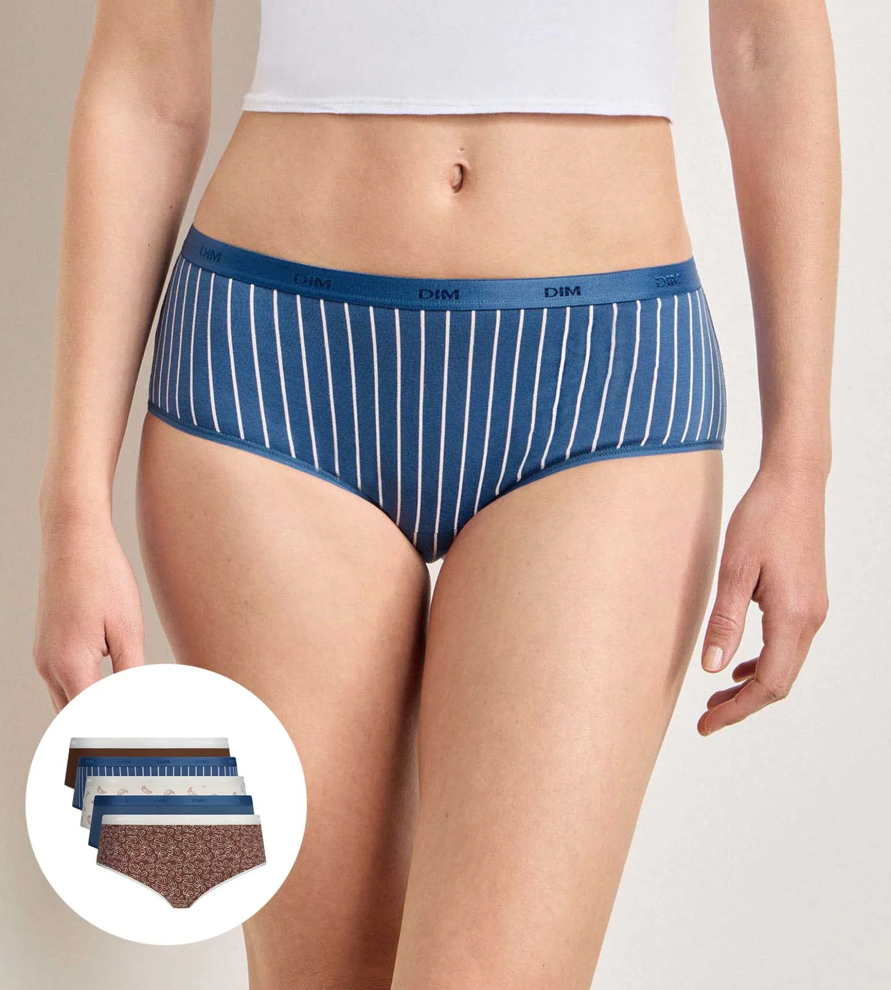 Lot de 5 shortys délice café Les Pockets Coton
