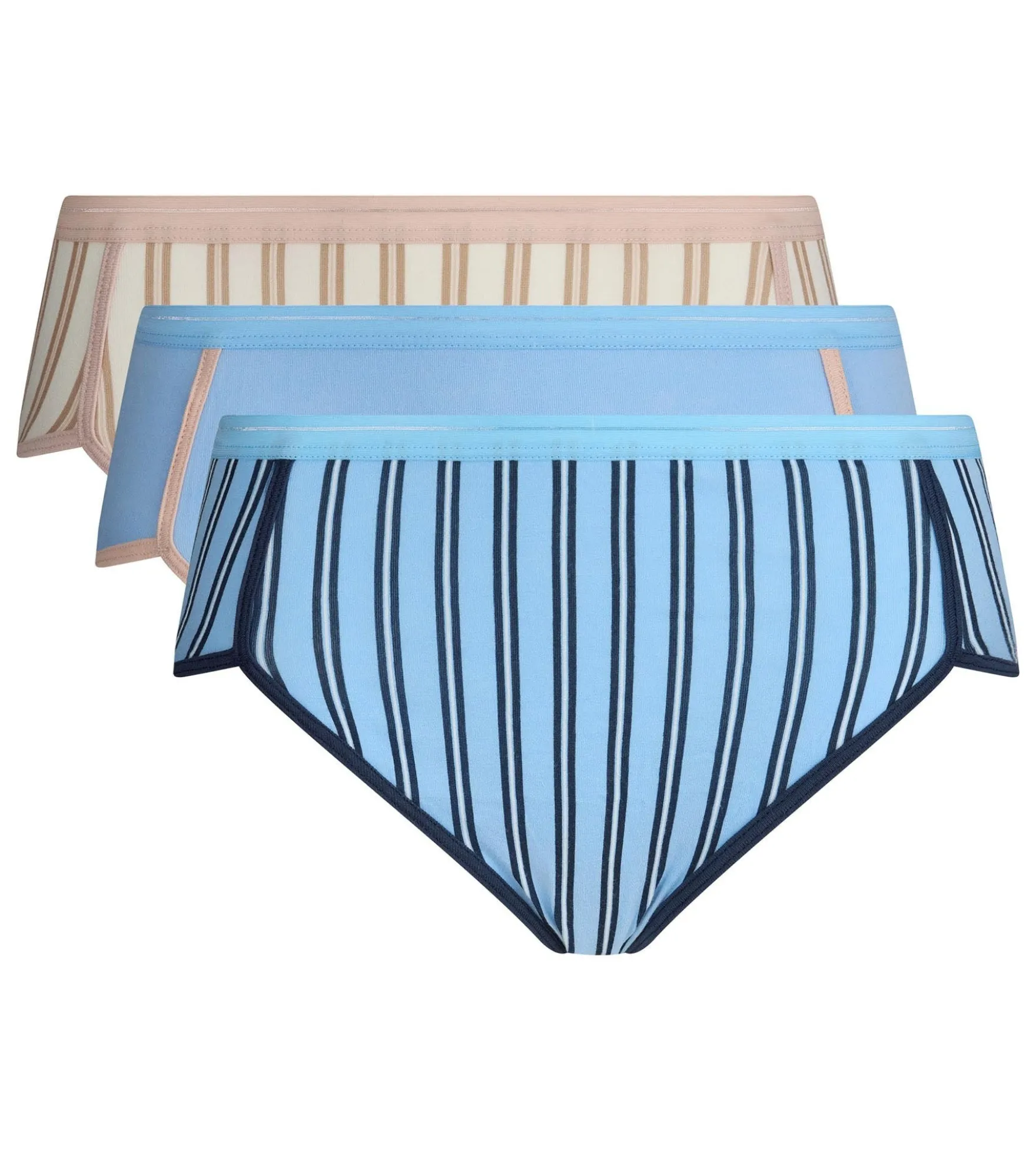 Lot de 3 shortys à élastique fantaisie bleu pétale Dim x Ines de la Fressange