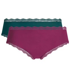 Lot de 2 shortys rose émeraude Daily Coton Dentelle