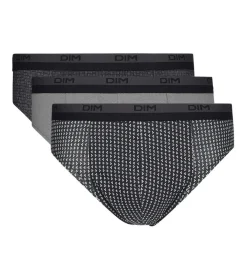 Lot de 3 slip homme en coton avec imprimé cube Gris Dim Coton Print