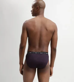 Lot de 3 slip homme en coton avec imprimé pois Noir Dim Coton Print