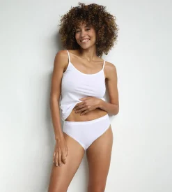 Lot de 2 slips blancs midi Femme Pur Coton