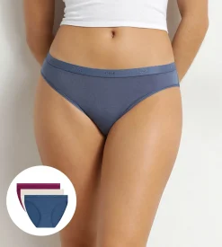 Lot de 3 slips femme coton stretch Cendre Crème Les Pockets Ecodim
