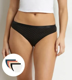 Lot de 5 slips femme coton stretch à pois Les Pockets