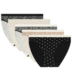 Lot de 5 slips femme coton stretch motif tropical Les Pockets