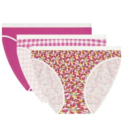 Lot de 3 slips femme coton stretch motif vichy Les Pockets