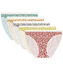 Lot de 5 slips femme coton stretch motif liberty Les Pockets
