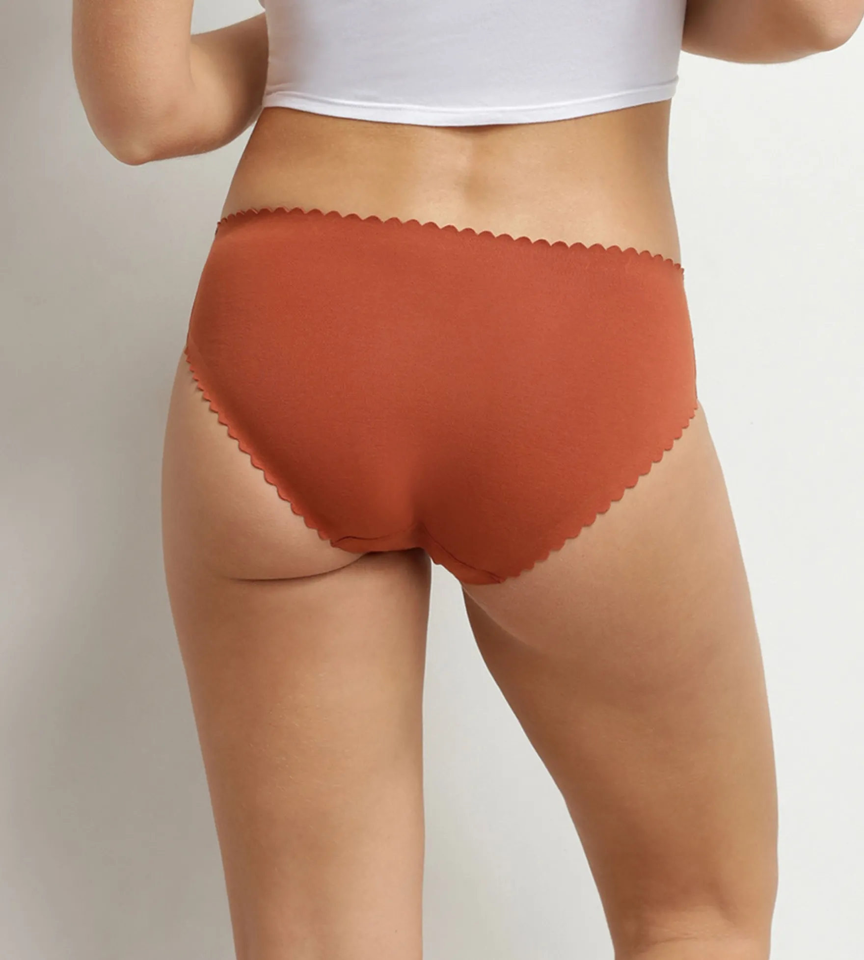 Lot de 2 slips femme coton stretch Blanc Brun Body Touch
