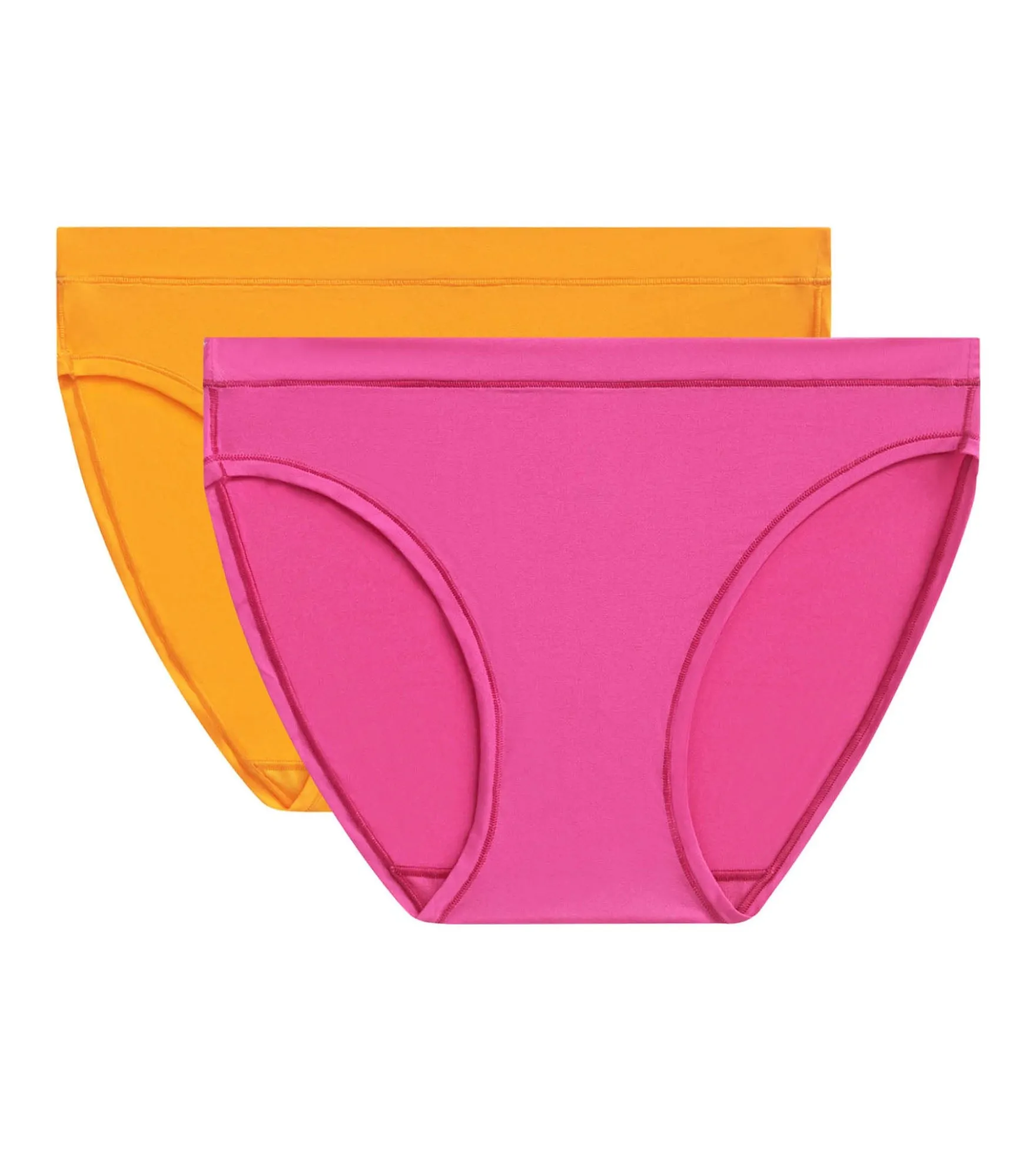 Lot de 2 slips femme en coton et nylon Fuchsia Jaune Oh My Dim’s