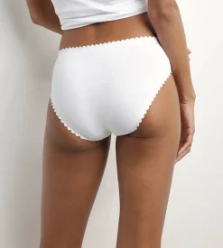 Lot de 2 slips femme en coton stretch Blanc et Gris Body Touch Easy