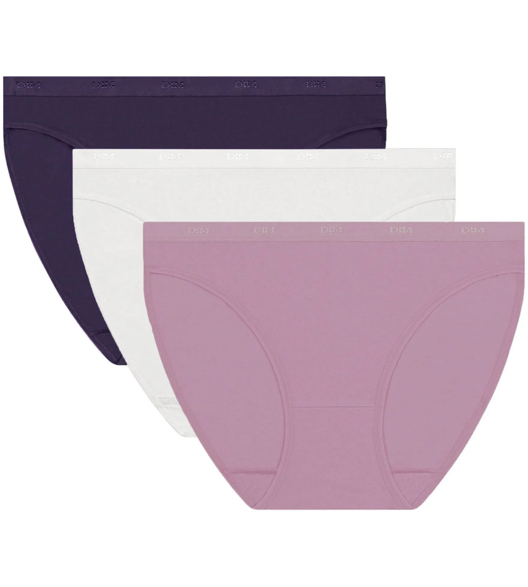 Lot de 3 slips femme Violet, Blanc Les Pockets Ecodim