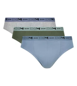 Lot de 3 slips homme Bleu Gris Vert Coton Stretch Bio