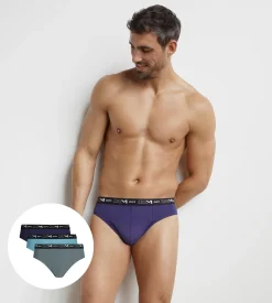 Lot de 3 slips homme Glace Dim Coton Stretch