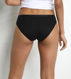 Lot de 2 slips midi noir et blanc en coton bio