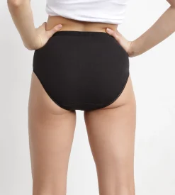 Lot de 2 slips noirs Femme Pur Coton taille haute