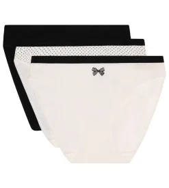 Lot de 3 slips nœud noir en coton Les Pockets