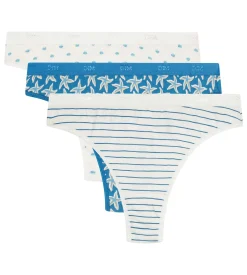 Lot de 3 strings femme coton stretch motif marin Les Pockets