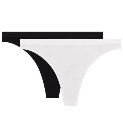 Lot de 2 strings microfibre sans coutures noir et blanc Les Pockets EcoDim
