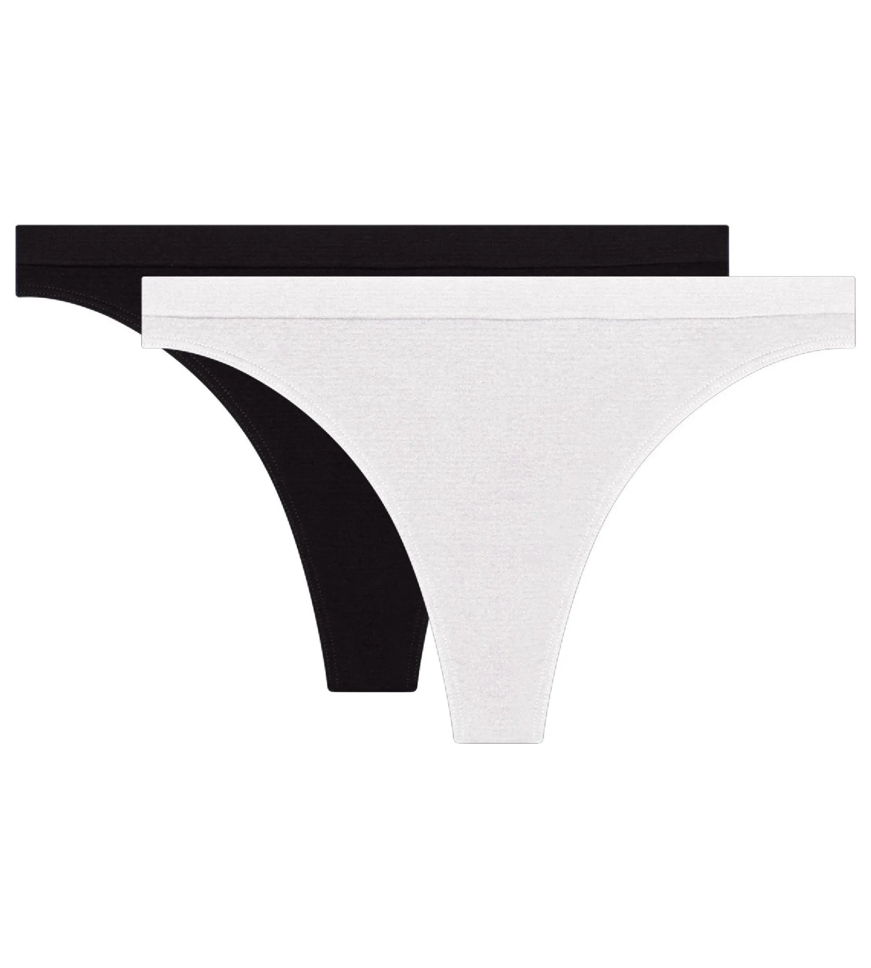 Lot de 2 strings microfibre sans coutures noir et blanc Les Pockets EcoDim